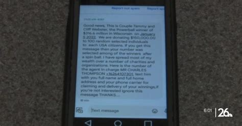 Text message scam offers $150,000 of Oneida couple's Powerball  .